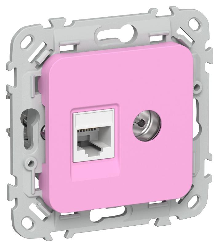 FLITE Розетка 2-ая RJ45/TV кат.5Е UTP РКТВ5е-2-0-ФлПр пурпурный | FI-AK22-1-K99 | IEK — IEK (ИЭК)