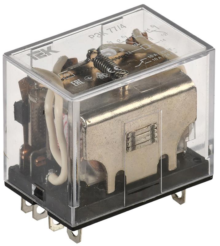 Реле РЭК77/4(LY4) с индикацией 10А 24В DC  | RRP10-4-10-024D-LED | IEK — миниатюра 1