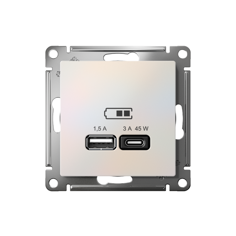 AtlasDesign Жемчуг USB Розетка A + тип-C 45W высокоскоростной заряд QC PD | ATN000429 | SE — миниатюра 2
