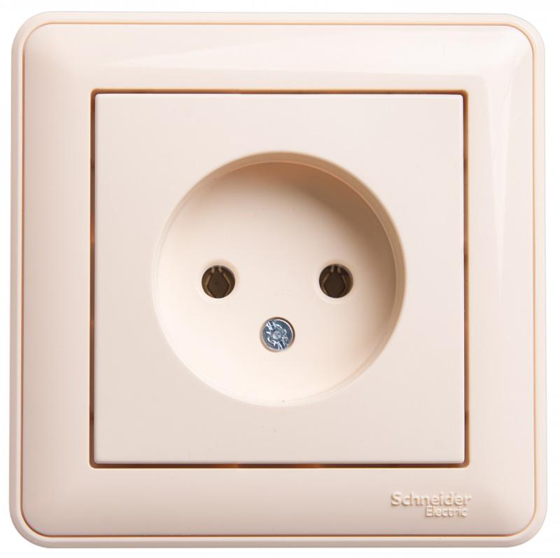 W59 Слоновая кость Розетка без заземления без шторок, 16А (в сборе) | RS16-153-28 | SE — Systeme Electric
