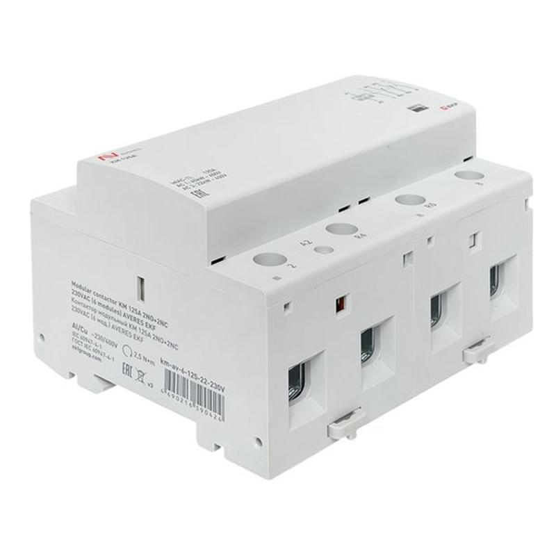 Контактор модульный КМ 125А 2NO+2NC 230VAC (6 мод.) AVERES | km-av-6-125-22-230V | EKF — миниатюра 9