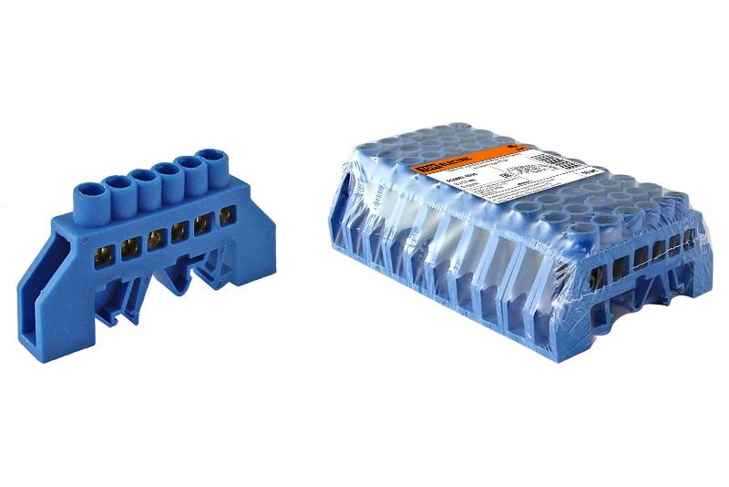Шина "N" нулевая в изоляторе на DIN-рейку 8x12мм 6 групп  | SQ0801-0076 | TDM — TDM ELECTRIC