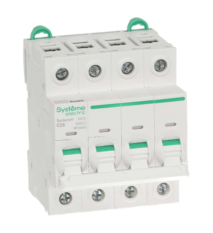 Systeme9 Автоматический выключатель (АВ) C 25A 4P 6kA 400В | S9F22425 | SE — миниатюра 6