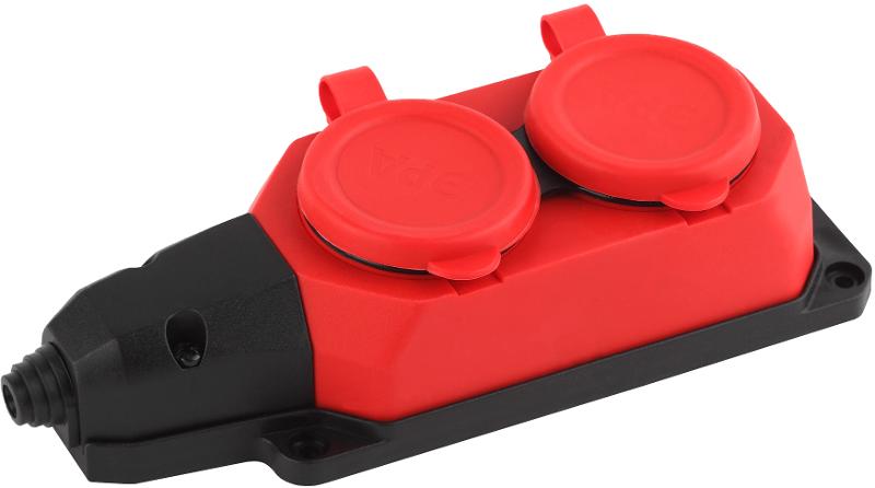 K-2e-RED-IP44 ЭРА Колодка каучуковая с/з 2гн 16A IP44 красная | Б0044551 | ЭРА — ЭРА (Энергия света)
