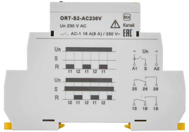 Реле циклическое ORT. 2 конт. 230 В AС  | ORT-S2-AC230V | IEK — миниатюра 3