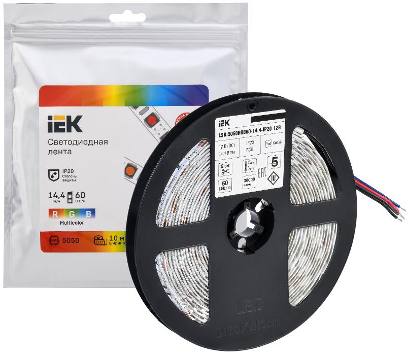 Лента светодиодная 5м LSR-5050RGB60-14,4-IP20-12В | LSR2-3-060-20-3-05 | IEK — миниатюра 2