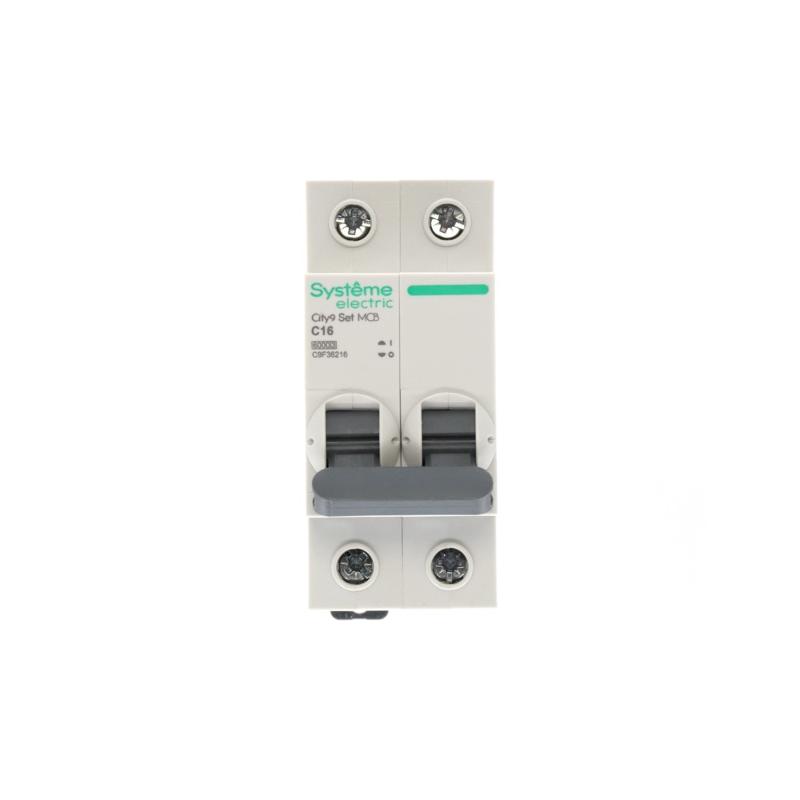 Выключатель автоматический двухполюсный 16A C 6kA City9 | C9F36216 |Systeme Electric — миниатюра 7