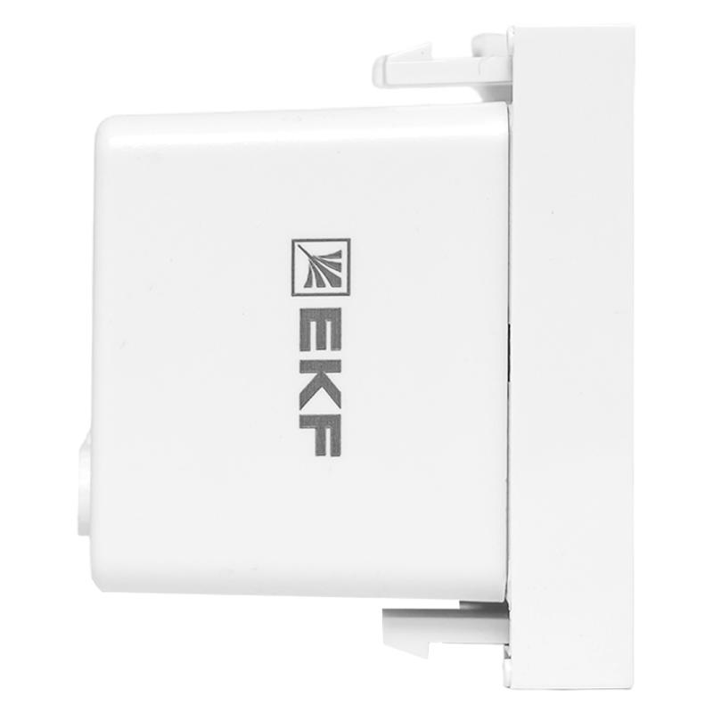 Розетка USB A+C, 2.1А, 2 гнезда, без индикатора, белая 45*45мм | E2MR2-21USB-10-AC | EKF — миниатюра 5