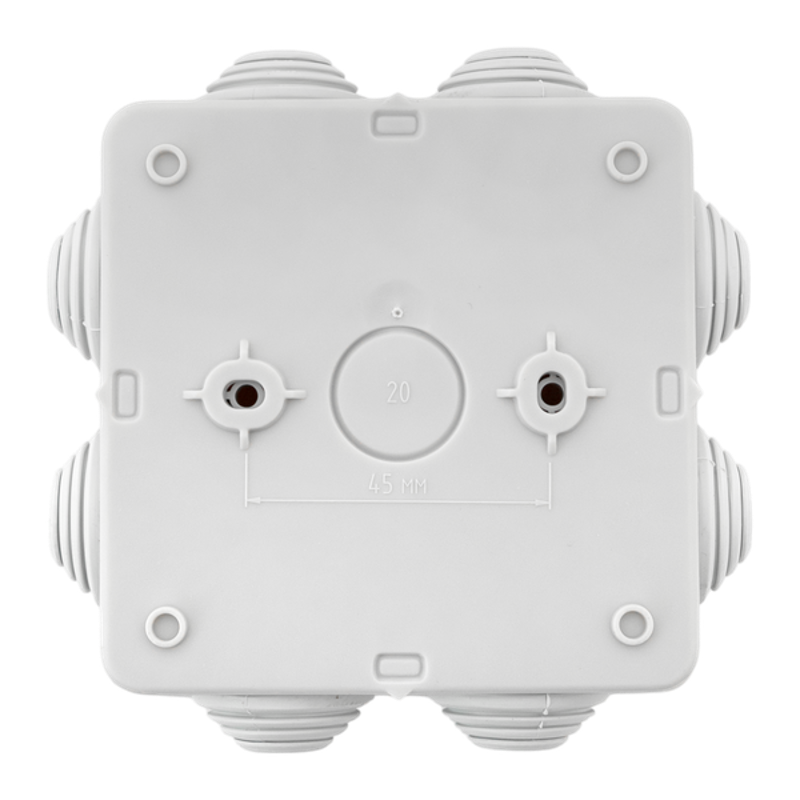 Коробка КУП-030-031 с крышкой наружная (85х85х40) для прямого монтажа 8 мембр. вводов серая IP55 | plc-kmr-030-031-g | EKF — миниатюра 3