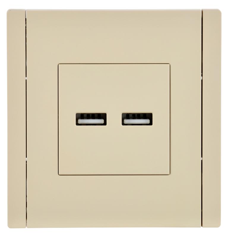 FORTE&PIANO Розетка USB A+A 3,1А FP449 ваниль | FP-U21-D31-K10 | IEK — миниатюра 2