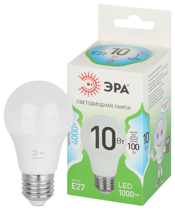 Лампа светодиодная  GREEN LINE LED A60-10W-840-E27 GL E27 10 Вт груша яркий белый свет | Б0067135 | ЭРА — ЭРА (Энергия света)
