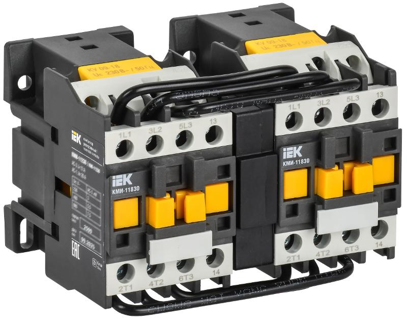 Контактор КМИ-11830 реверс 18А 230В/АС3 2НО | KKM13-018-230-20-1 | IEK — IEK (ИЭК)