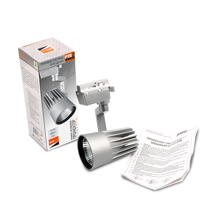 Светильник светодиодный трековый однофазный PTR 0140-2 40w 4000K 24° GR (серый) IP40 | .5023765 | Jazzway — миниатюра 2