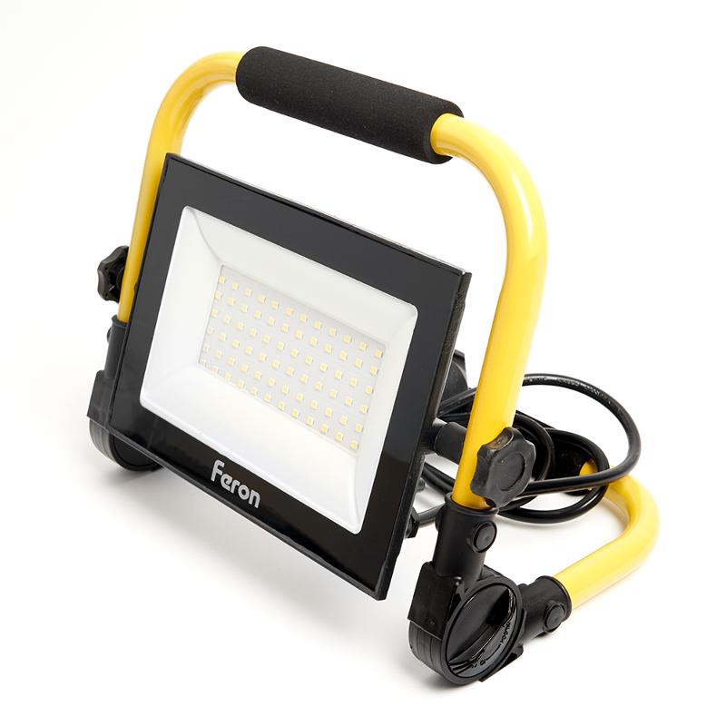 Прожектор переносной, 70W, 6400K, 78*SMD2835, 6300Lm, IP65, LL-515 | 41545 | FERON — Feron
