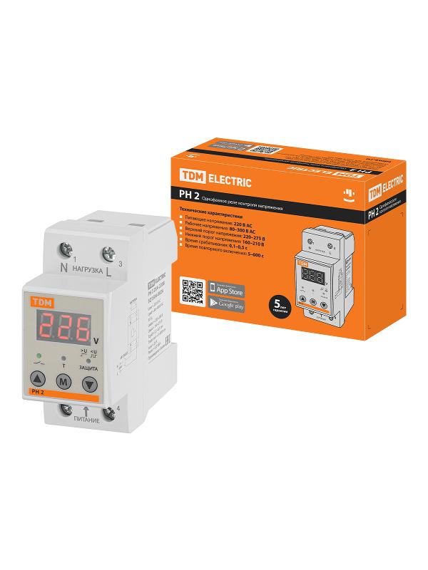 Реле напряжения 1ф РН 2 25А-220В (LED-дисплей) | SQ1504-0024 | TDM — TDM ELECTRIC