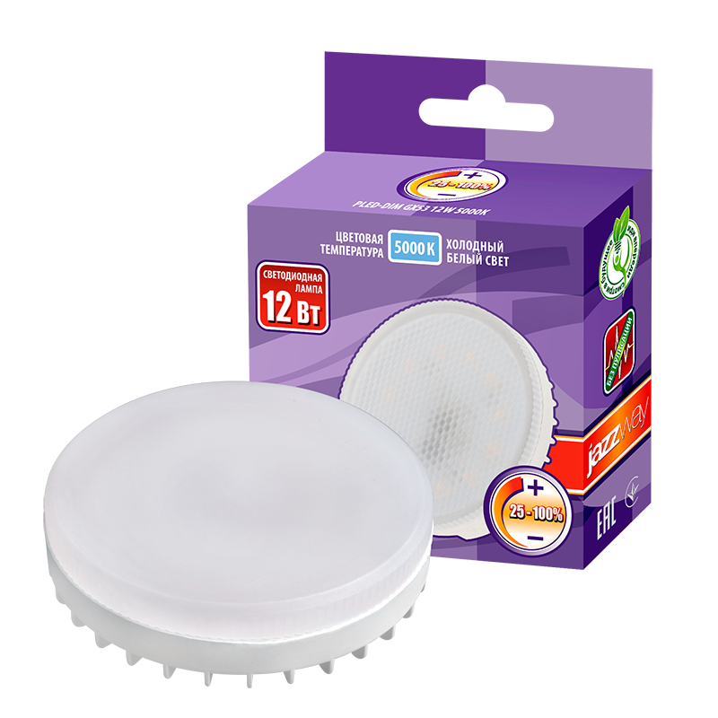 Лампа светодиодная PLED- DIM GX53 12w 5000K | .5018426 | Jazzway — миниатюра 3