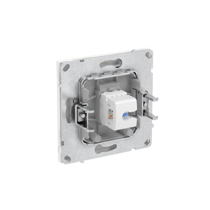 Компьютерная розетка RJ-45 без шторки, кат.5е одинарная, KANT, белая магнолия | 7000663 | DKC — миниатюра 5