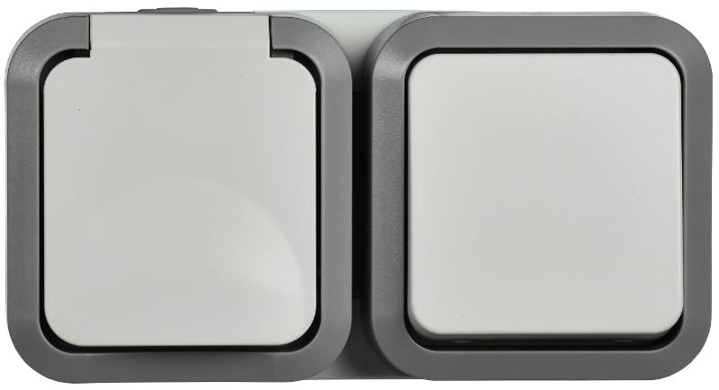 TORS Блок розетка + выключ. гор. 16А IP55 TS242 белый | TS-G10-6-55-V-K41 | IEK — IEK (ИЭК)