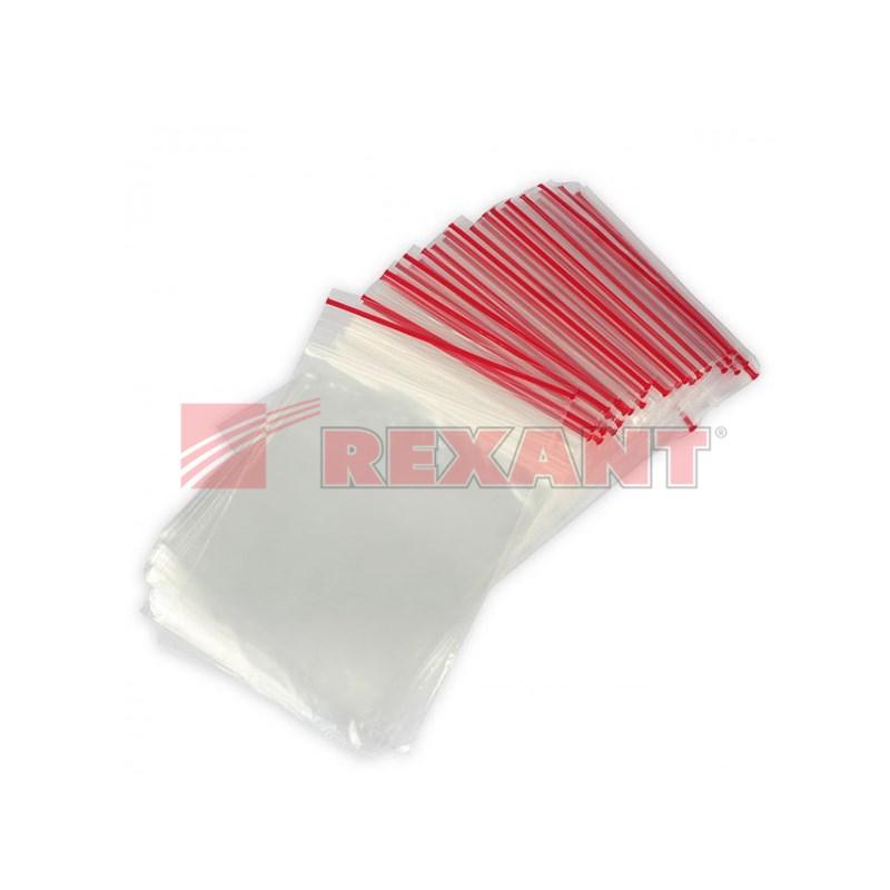 Пакеты с замком Zip Lock, ПВД размер 8 х 12 см, 35 кмк (уп. 100 шт) | 09-7008 | REXANT — REXANT
