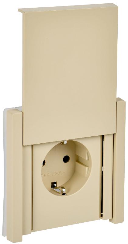 FORTE&PIANO Розетка с заземлением, со шторками, с крышкой в/к 16А IP44 FP421 ваниль | FP-R16-16-44-K10 | IEK — IEK (ИЭК)
