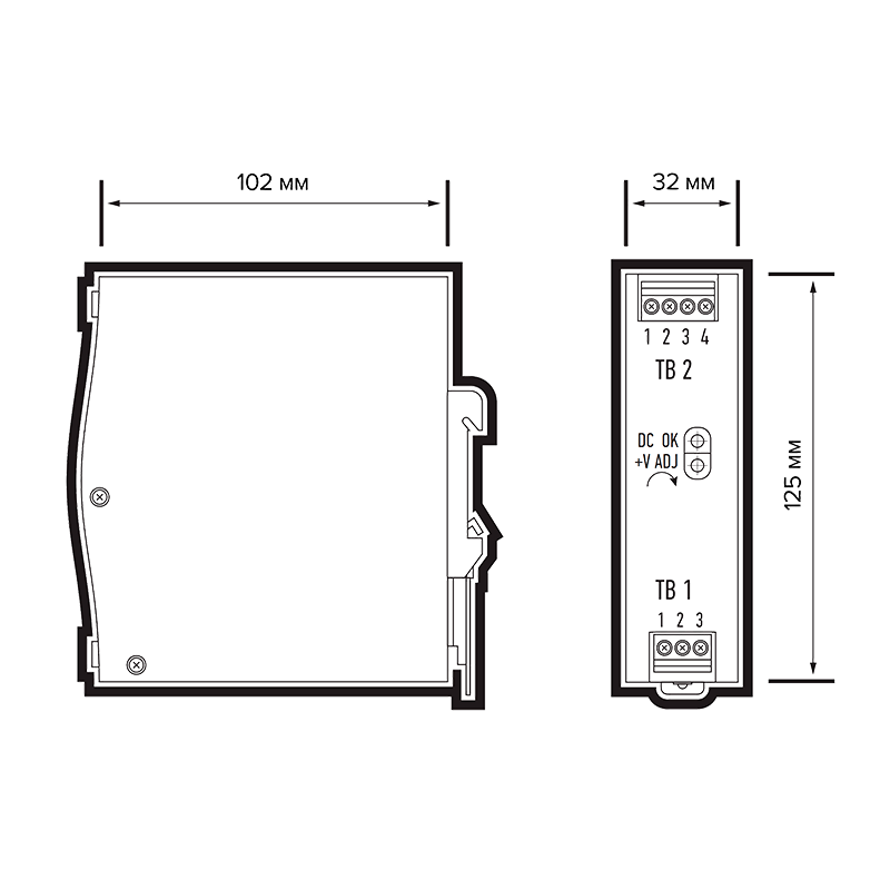 Драйвер для светодиодной ленты BSPS DIN 24V 3.2A= 75w IP20 AL 3г.гар  на DIN-рейку | .5050006 | Jazzway — миниатюра 6