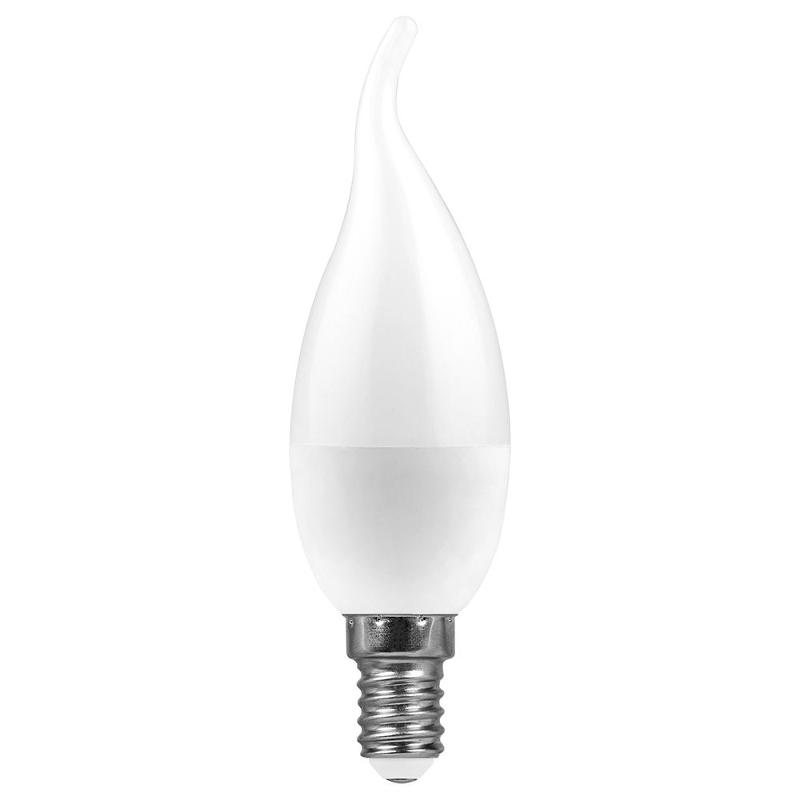 Лампа светодиодная, (9W) 230V E14 6400K свеча на ветру C37Т, LB-570 | 38136 | FERON — миниатюра 2
