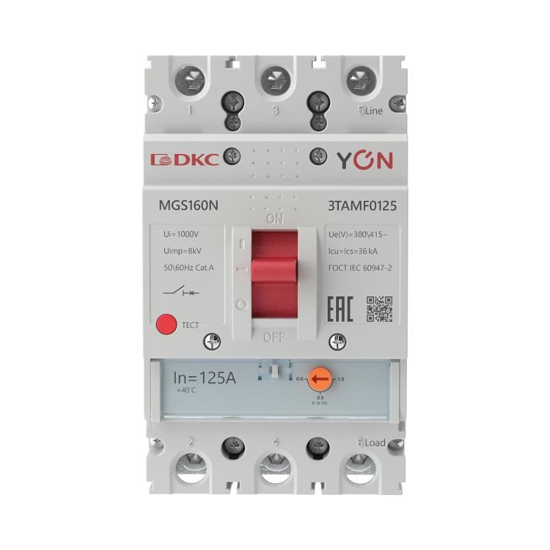Авт. выкл. YON MGS160 3P 100-125A 36kA | MGS160N-3TAMF0125 | DKC — миниатюра 2