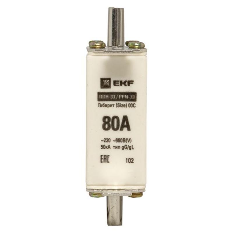 Плавкая вставка ППН-33 100/ 80А габарит 00С | fus-33/100/80 | EKF — миниатюра 10