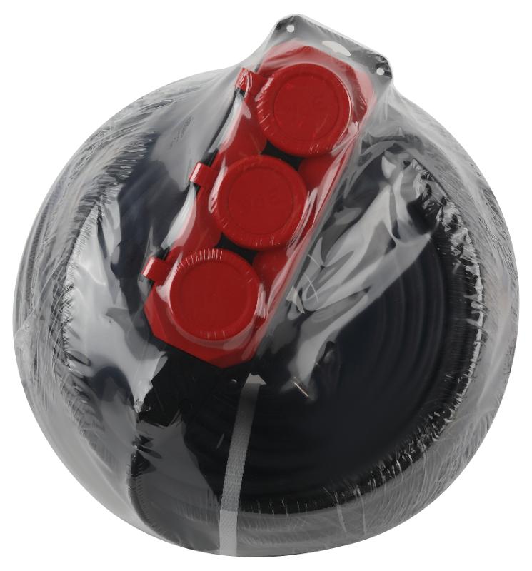 Удлинитель силовой UK-3e-3x1,5-40m-IP44(KG) с заземлением 3 розетки каучук 40м КГ 3х1,5мм2 IP44 | Б0057583 | ЭРА — миниатюра 2