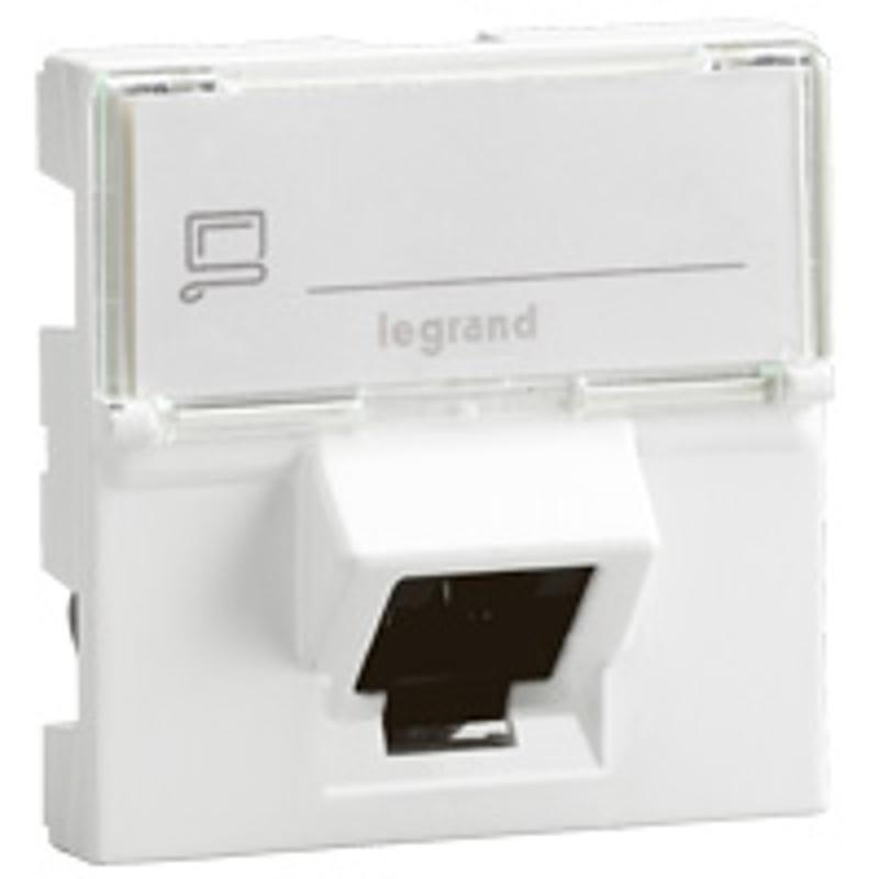 Розетка RJ 45 - Программа Mosaic - категория 6 - FTP 45° - 2 модуля - белый - LCS² — миниатюра 2