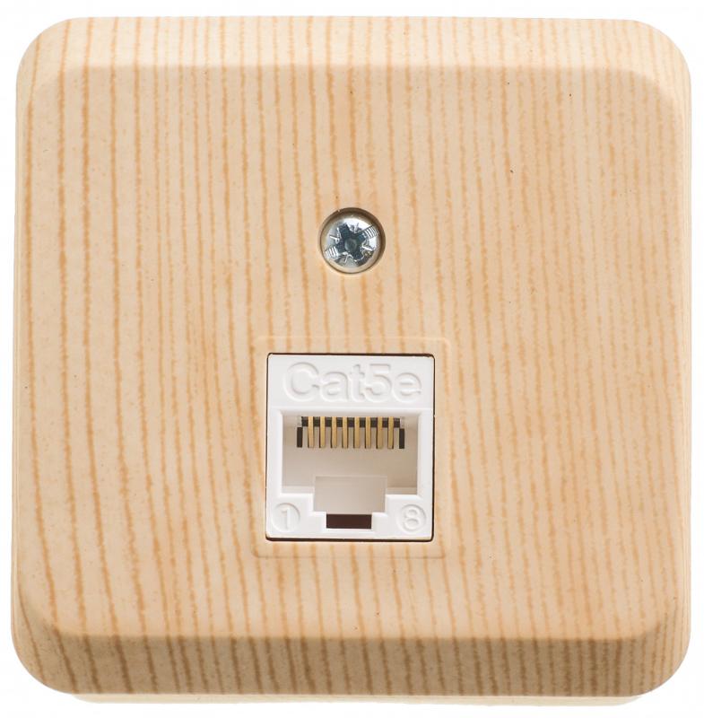 Этюд Сосна О/У Розетка компьютерная RJ45 кат.5E | KOMA-001D | SE — Systeme Electric