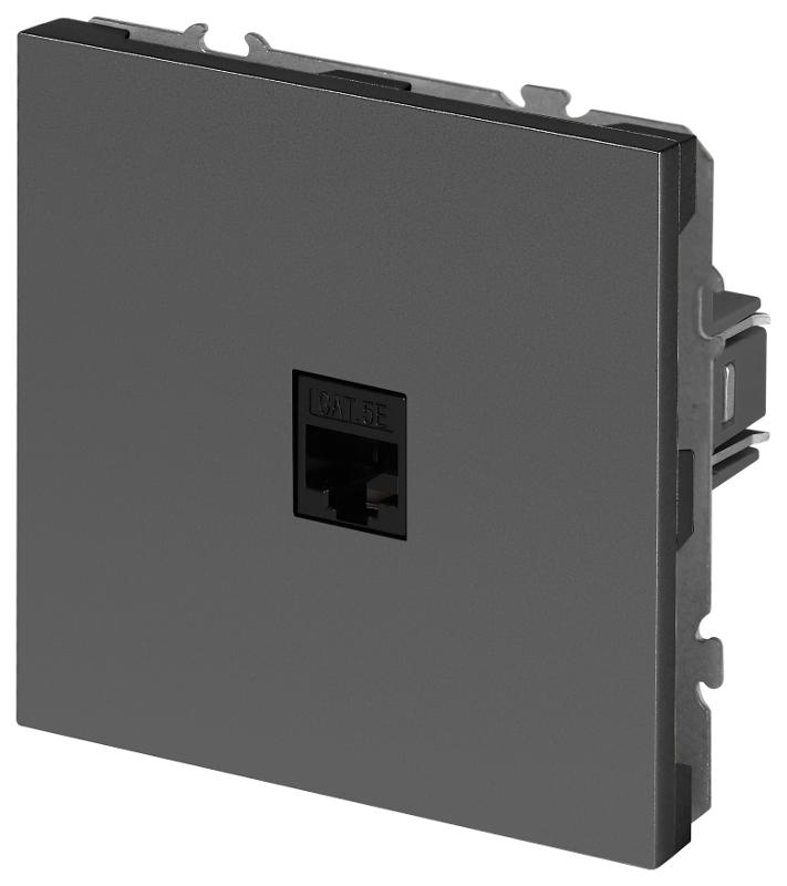 Розетка Galaxy 15-3107-06 информационная RJ45 IP20 графит | Б0070745 | ЭРА — миниатюра 2