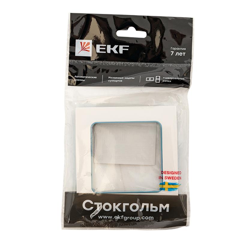 Стокгольм Рамка 1-местная белая с линией цвета синий EKF PROxima | EXM-G-304-30 | EKF — миниатюра 4