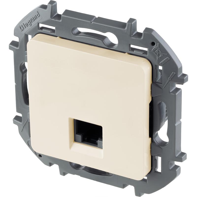 Розетка компьютерная RJ45 категория 6 UTP - Legrand Inspiria - слоновая кость — миниатюра 4