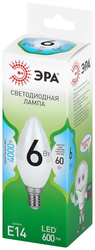 Лампа светодиодная  GREEN LINE LED B35-6W-840-E14 GL E14 6 Вт свеча яркий белый свет | Б0067109 | ЭРА — миниатюра 5