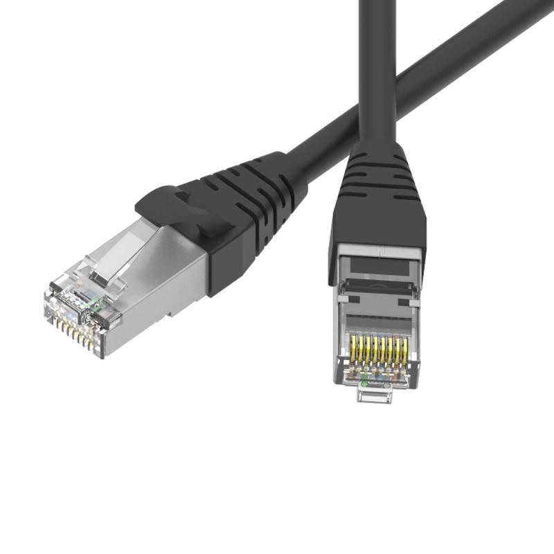 Патч-корд экранированный SLIM CAT6 S/FTP 4х2, 28 AWG, LSZH, чёрный, 5м | RN6SF4550BK-28 | DKC — фото 1 | Sento