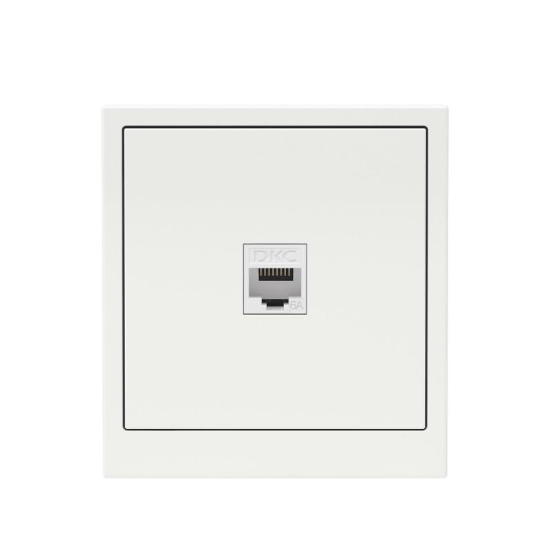 Компьютерная розетка RJ-45 без шторки, кат.6А одинарная,KANT, белая магнолия | 7000673 | DKC — миниатюра 6