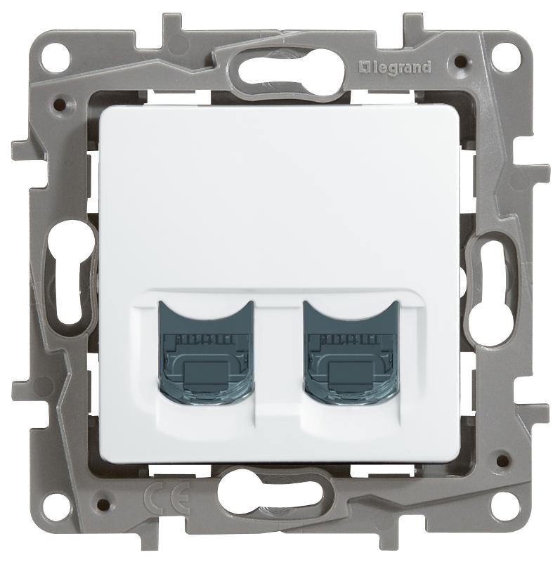 Etika Белый Розетка компьютерная. RJ45 двойная 6 кат. UTP — миниатюра 2