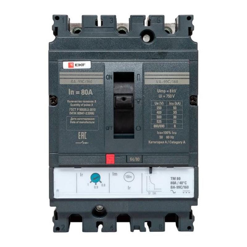 Выключатель автоматический ВА-99C (Compact NS) 160/80А 3P 36кА EKF PROxima | mccb99C-160-80 | EKF — миниатюра 11