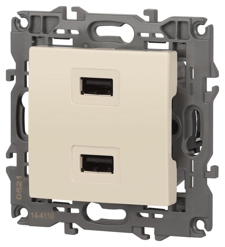 14-4110-02 Устройство зарядное USB, 230В/5В-2100мА, IP20, Эра Elegance, сл.кость | Б0034359 | ЭРА — миниатюра 5
