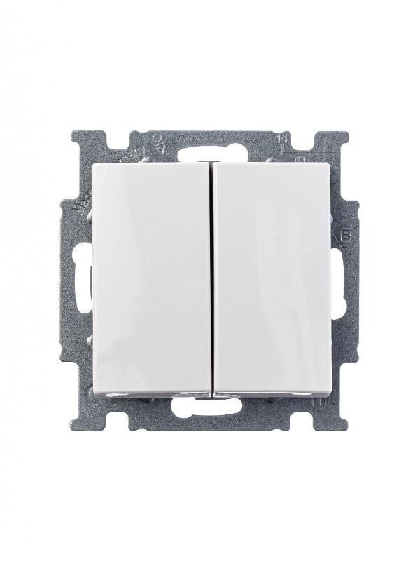 ABB Basic 55 Альп. белый Выключатель 2-х клавишный | 1012-0-2141  | 2CKA001012A2141 | ABB — миниатюра 2
