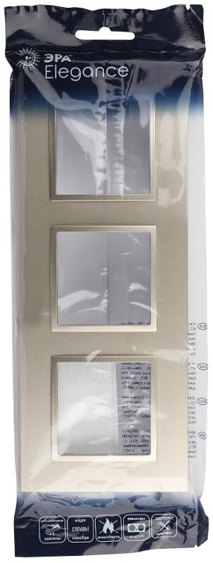 Рамка для розеток и выключателей Elegance 14-5013-04 Classic, на 3 поста, шампань | Б0060584 | ЭРА — миниатюра 2