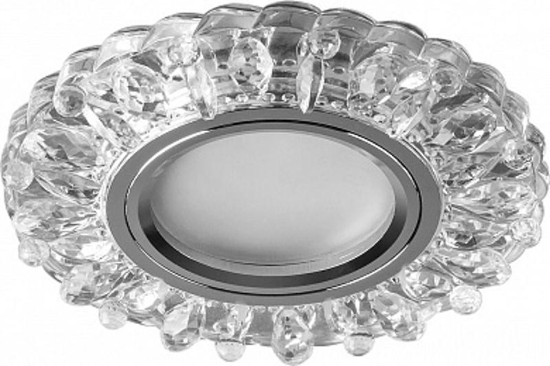 Светильник точечный встраиваемый под лампу, с LED подсветкой CD916 15LED*2835 SMD 4000K, MR16 50W G5.3, прозрачный, хром | 28988 | FERON — Feron