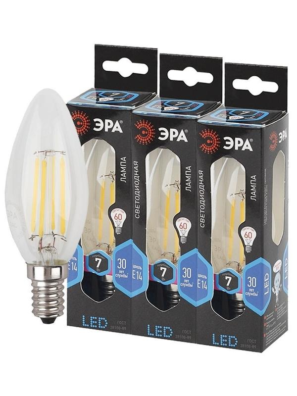 Лампа светодиодная F-LED B35-7W-840-E14 (филамент, свеча, 7Вт, нейтр, E14) | Б0027943 | ЭРА — миниатюра 5