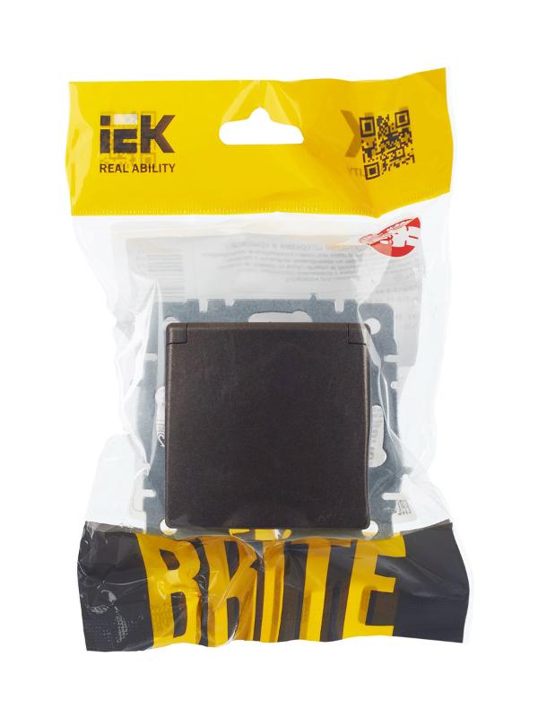 BRITE Розетка с заземлением со шторками с кр. 16А IP44 РСбш10-3-44-БрТБ темная бронза | BR-R16-16-44-K45 | IEK — миниатюра 3