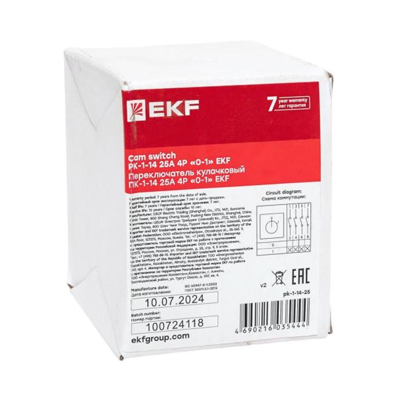 Переключатель кулачковый ПК-1-14 25А 4P "0-1" EKF PROxima | pk-1-14-25 | EKF — миниатюра 27