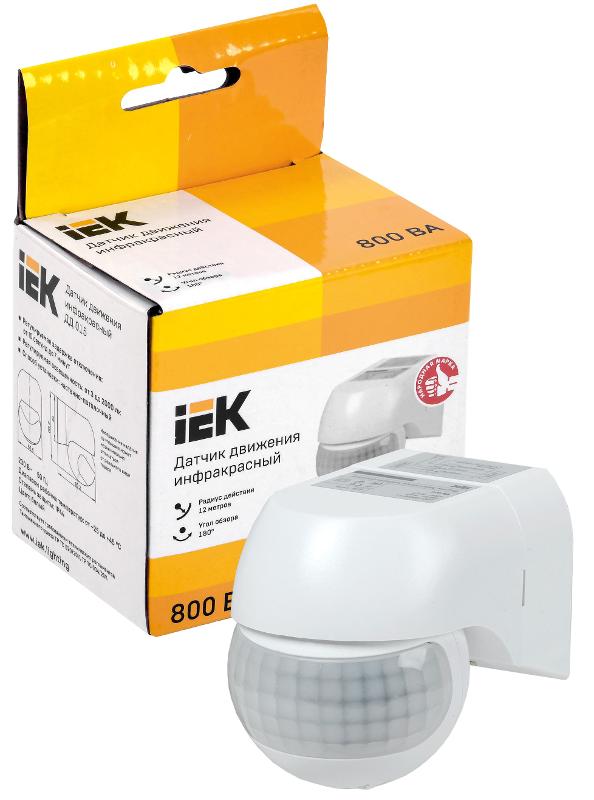 Датчик движения ДД 015 белый 800Вт 180гр 12м IP44 | LDD10-015-800-001 | IEK — миниатюра 2