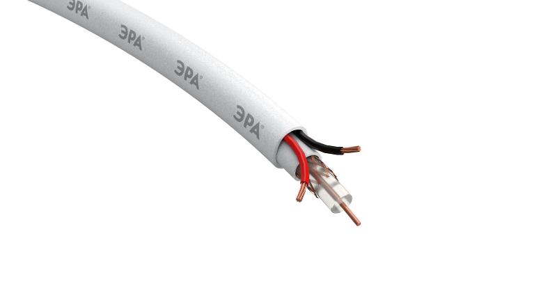 Кабель для аналогового видеонаблюдения K-0.5-PVC КВК-В-2 +2x0,5 мм², бухта 200 метров, белый | Б0052732 | ЭРА — миниатюра 4
