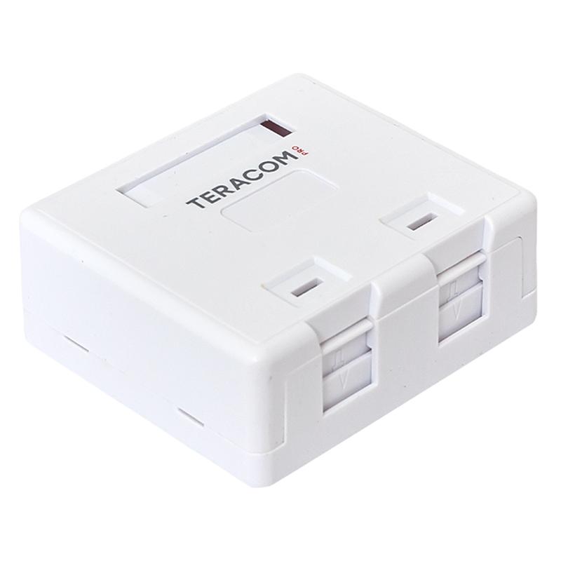 Корпус настенной розетки TERACOM PRO на 2 модуля Keystone со шторками и маркерами белый | TRP-EBOX-2KSTN-WH | EKF — миниатюра 12