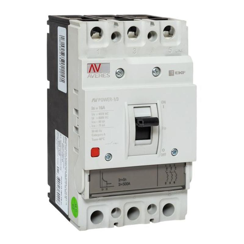 Выключатель автоматический AV POWER-1/3  16А 80kA TR AVERES | mccb-13-16H-TR-av | EKF — миниатюра 1